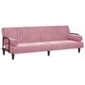 vidaXL Bäddsoffa med armstöd rosa sammet Rosa