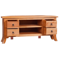 Miniatyrbild 1 av 8: vidaXL Tv-bänk 100x40x45 cm massiv mahogny Brun