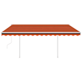 Miniatyrbild 4 av 10: vidaXL Automatisk markis med vindsensor & LED 4,5x3 m orange/brun Orange