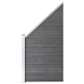 Miniatyrbild 7 av 10: vidaXL WPC-staketpanel 4 fyrkantig + 1 vinklad 792x186 cm grå grå