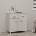 Miniatyrbild 1 av 10: vidaXL Byrå HAMAR vit 79x40x80 cm massiv furu Vit