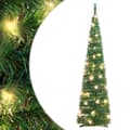 vidaXL Plastgran pop-up 50 LED grön 120 cm Grön