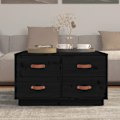 Miniatyrbild 3 av 10: vidaXL Soffbord svart 80x80x45 cm massiv furu Svart