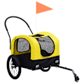 Miniatyrbild 1 av 10: vidaXL Cykelvagn för husdjur och joggingvagn 2-i-1 gul och svart Gul