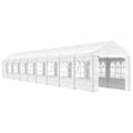 Miniatyrbild 2 av 8: vidaXL Paviljong med tak vit 20,07x2,28x2,69 m polyeten Vit