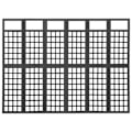 Miniatyrbild 3 av 6: vidaXL Rumsavdelare/Spaljé 6 paneler massiv gran svart 242,5x180 cm Svart