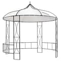 vidaXL Paviljong 300x290 cm vit rund Vit