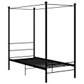 Miniatyrbild 2 av 6: vidaXL Himmelsäng svart metall 90x200 cm Svart