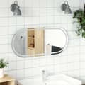 vidaXL Badrumsspegel LED 100x45 cm oval Transparent