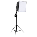Miniatyrbild 3 av 9: vidaXL Studiobelysning med stativ & softbox Vit