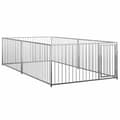 vidaXL Hundgård för utomhusbruk 200x400x100 cm Silver