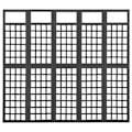 Miniatyrbild 3 av 6: vidaXL Rumsavdelare/Spaljé 5 paneler massiv gran svart 201,5x180 cm Svart
