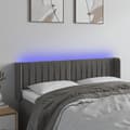 vidaXL Sänggavel LED mörkgrå 147x16x78/88 cm sammet Grå