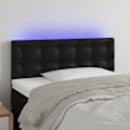 Miniatyrbild 1 av 6: vidaXL Sänggavel LED svart 100 x 5 x 78/88 cm konstläder Svart