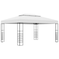Miniatyrbild 3 av 10: vidaXL Paviljong med ljusslinga LED 4x3x2,7 m vit Vit