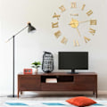 Miniatyrbild 1 av 5: vidaXL Väggklocka 3D modern design guld 100 cm XXL Guld