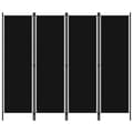 vidaXL Rumsavdelare 4 paneler svart 200x180 cm Svart