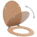 vidaXL Toalettsits med lock MDF bambudesign Brun