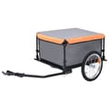 vidaXL Cykelvagn grå och orange 65 kg grå