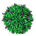 Miniatyrbild 2 av 3: vidaXL Set med 2 konstgjorda buxbom bollar lavendel 36 cm Grön