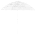 vidaXL Strandparasoll Hawaii vit 240 cm Vit