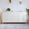 Miniatyrbild 1 av 6: vidaXL Skåpluckor lamelldesign 4 st vit 99,3x59,4 cm massiv furu Vit