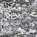 Miniatyrbild 2 av 3: Noordwand Tapet Good Vibes Graffiti grå och blå grå