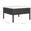 Miniatyrbild 6 av 6: vidaXL Loungeset med dynor 6 delar svart konstrotting Svart