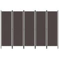 vidaXL Rumsavdelare 5 paneler brun 250x180 cm Brun