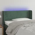 vidaXL Sänggavel LED mörkgrön 83x16x78/88 cm sammet Grön