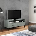 Miniatyrbild 1 av 8: vidaXL Tv-bänk med metallben OSLO grå massiv furu Grå