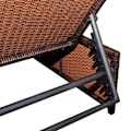 Miniatyrbild 5 av 6: vidaXL Justerbara trädgårdsstolar 2 st med bord brun konstrotting Brun