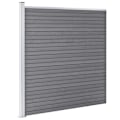 Miniatyrbild 3 av 10: vidaXL WPC-staketpanel 6 fyrkantig + 1 vinklad 1138x186 cm grå grå