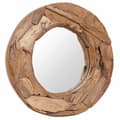vidaXL Prydnadsspegel teak 60 cm rund Brun