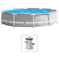 Miniatyrbild 2 av 8: INTEX Prism Frame Premium-poolset 305x76 cm Grå