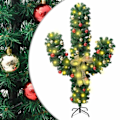Miniatyrbild 1 av 9: vidaXL Julkaktus med fot LED grön 150 cm PVC Grön