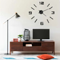 Miniatyrbild 1 av 5: vidaXL Väggklocka 3D modern design svart 100 cm XXL Svart