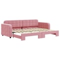 Miniatyrbild 1 av 9: vidaXL Dagbädd utdragbar rosa 80x200 cm sammet Rosa