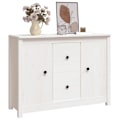 Miniatyrbild 7 av 10: vidaXL Skänk vit 100x35x74 cm massiv furu Vit