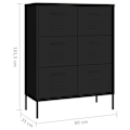 Miniatyrbild 9 av 10: vidaXL Byrå svart 80x35x101,5 cm stål Svart