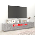 Miniatyrbild 5 av 10: vidaXL TV-bänk med LED-belysning betonggrå 200x35x40 cm grå