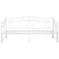 Miniatyrbild 7 av 10: vidaXL Utdragbar sängram bäddsoffa vit metall 90x200 cm Vit