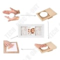 Miniatyrbillede 2 af 4: TD® Sæt til aftryk for børn med ramme og baby minde fødsel indrammet - To aftryk to rammer - Hvid dekoration