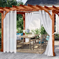 Miniatyrbild 2 av 4: TD® 132*213cm Vita Vattentäta Gardiner utomhus Fönsterskärmar Modernt Gazebo Balkong Skärm Solskydd Vit Skärm Draperier