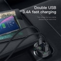 Miniatyrbillede 3 af 4: USB biloplader til cigarettænder til håndfri telefon FM-transmitter bilkit Bluetooth LCD MP3-afspiller