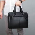 Miniatyrbild 3 av 4: Business handväska - LCC® - 38*6*29cm - Syntetläder - Axelrem - Slitstark Svart