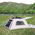Miniatyrbillede 4 af 4: TD® Camping i det fri automatisk vinyl telte med to døre og to vinduer, automatisk foldbar park-telt med fire sider.