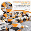 Miniatyrbillede 3 af 4: TD Sofa cover polyester fiber cover sofa 3 seats + 2 seats sofa cover corner sofa stretchable L shape
