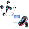 Miniatyrbillede 3 af 4: LCC® Bluetooth Bilkit MP3 Læser FM Sender med Mikrofon, Håndfri Opkald, Dobbel USB Opladning 5V/2.1A farve... Röd