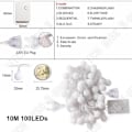 Miniatyrbild 4 av 4: TD® 220V EU-kontakt LED String Lights Bollar String Lamp Holiday String Lights Bröllop Hem Fest Varm Vit